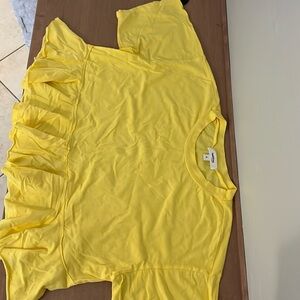 Yellow crop tee NWOT